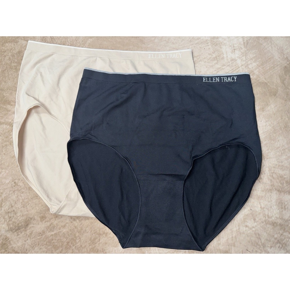 Ellen Tracy Essentials Seamless Brief Panties  2 Pr. SIZE 2XL 9 Full Coverage